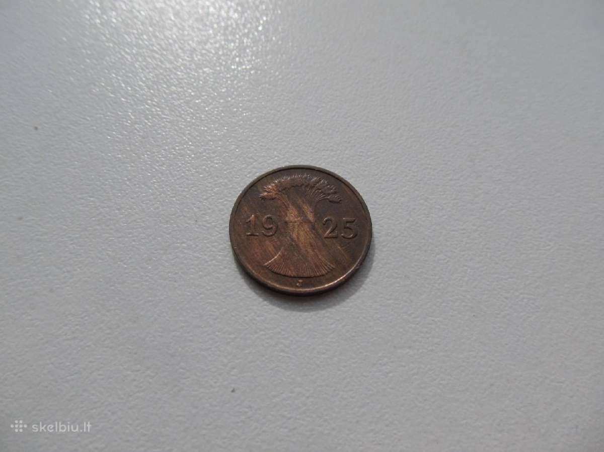 1 reichspfennig , Vokietija , 1924 J , 1925 J - nuotraukos Nr. 4