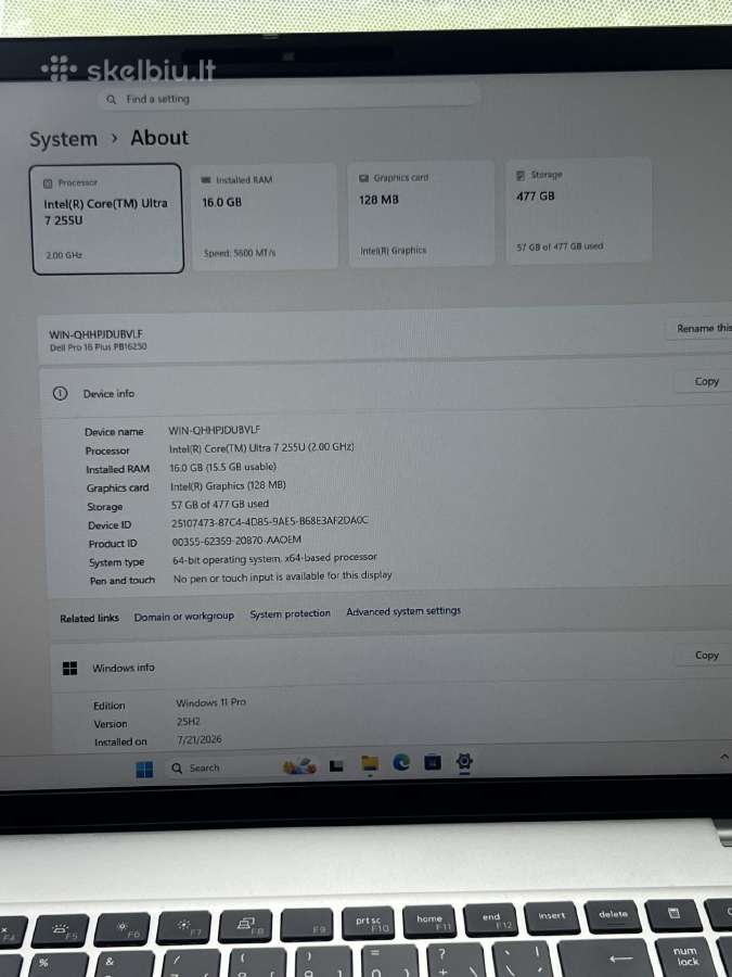 Dell Pro 16 Plus Ultra 7 - nuotraukos Nr. 11
