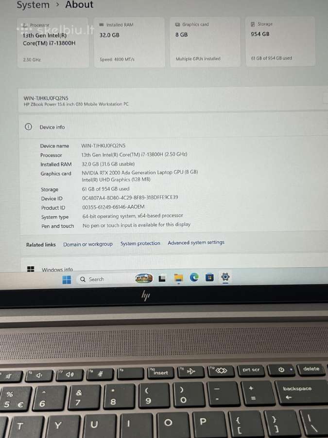 Zbook power G10 Rtx Ada - nuotraukos Nr. 8