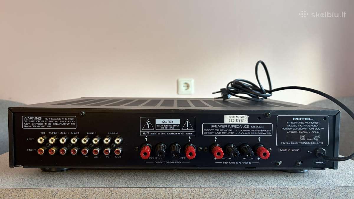 Integruotas stereo stiprintuvas Rotel Ra-970bx:930 - nuotraukos Nr. 3