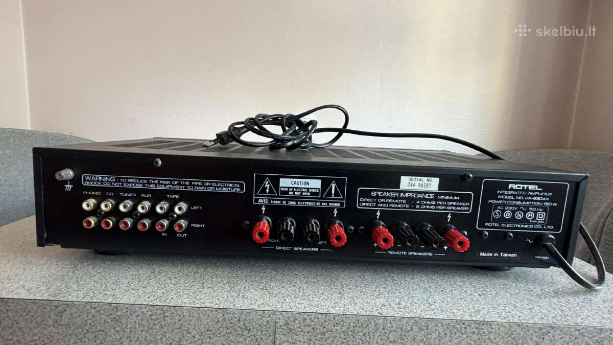 Integruotas stereo stiprintuvas Rotel Ra-970bx:930 - nuotraukos Nr. 6