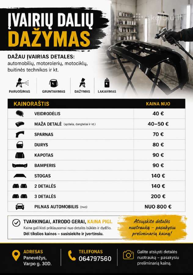 Įvairių Dalių Dažymas - nuotraukos Nr. 10