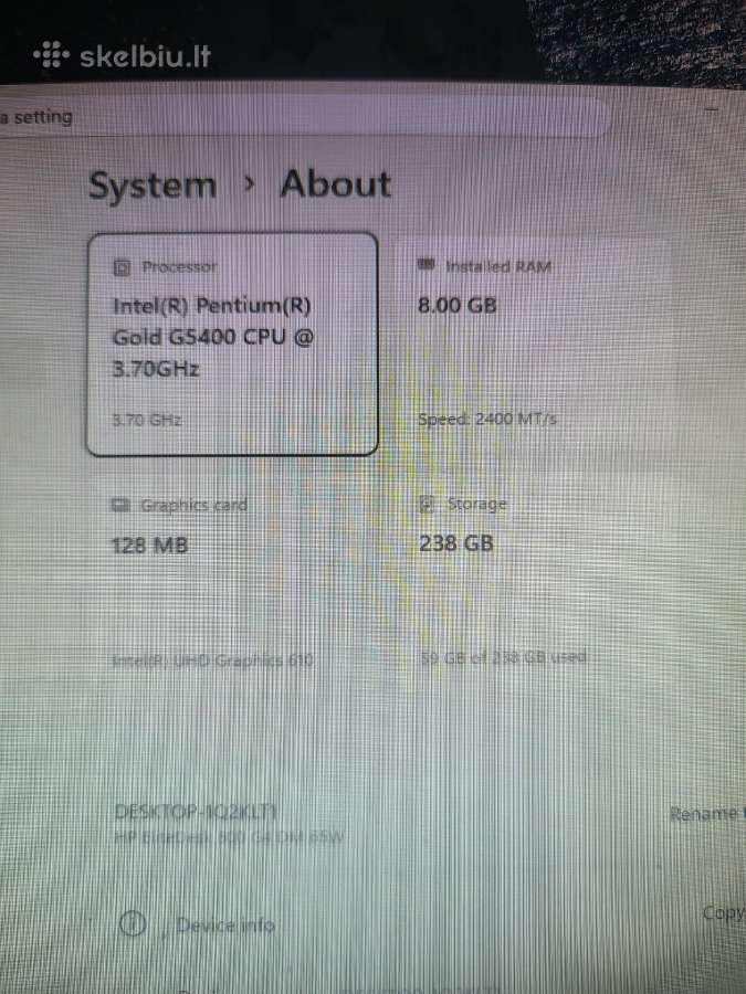 Mini Pc Hp Elitedesk 800 G4, SSD, Ddr4 Ramai - nuotraukos Nr. 5