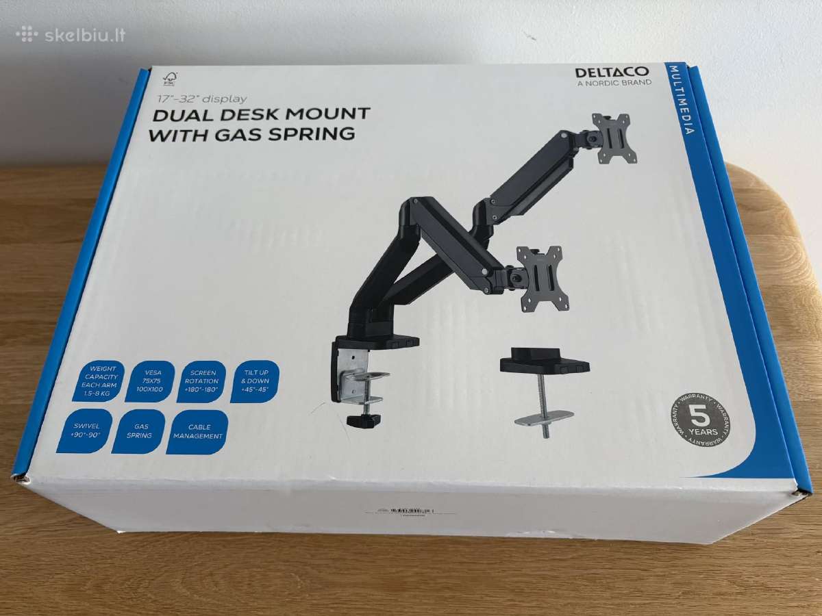 Dvigubas monitoriaus laikiklis Deltaco Arm-0351 - nuotraukos Nr. 8