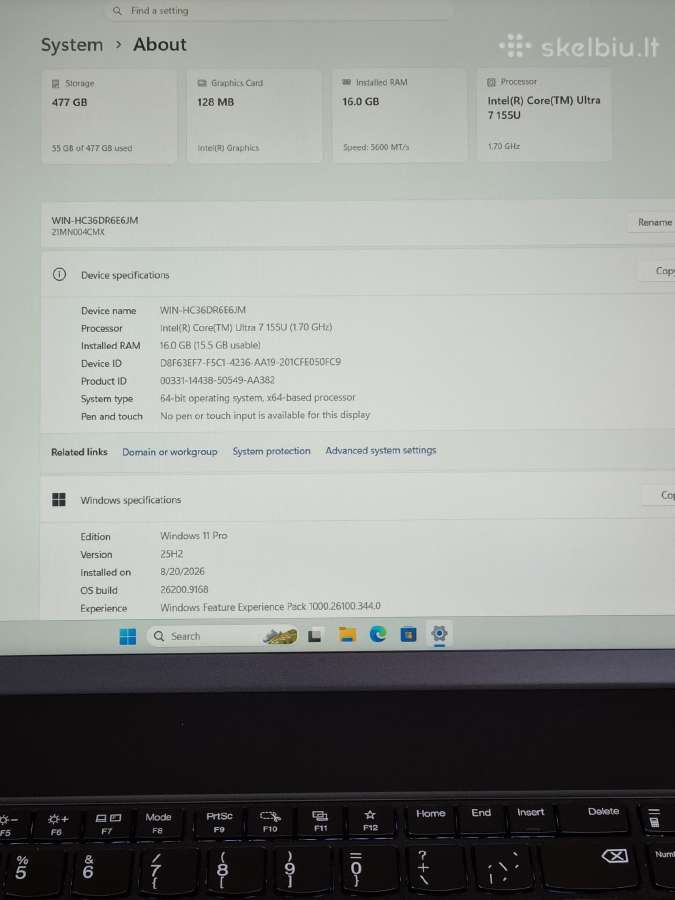 Lenovo Thinkpad T16 Gen3 - nuotraukos Nr. 10