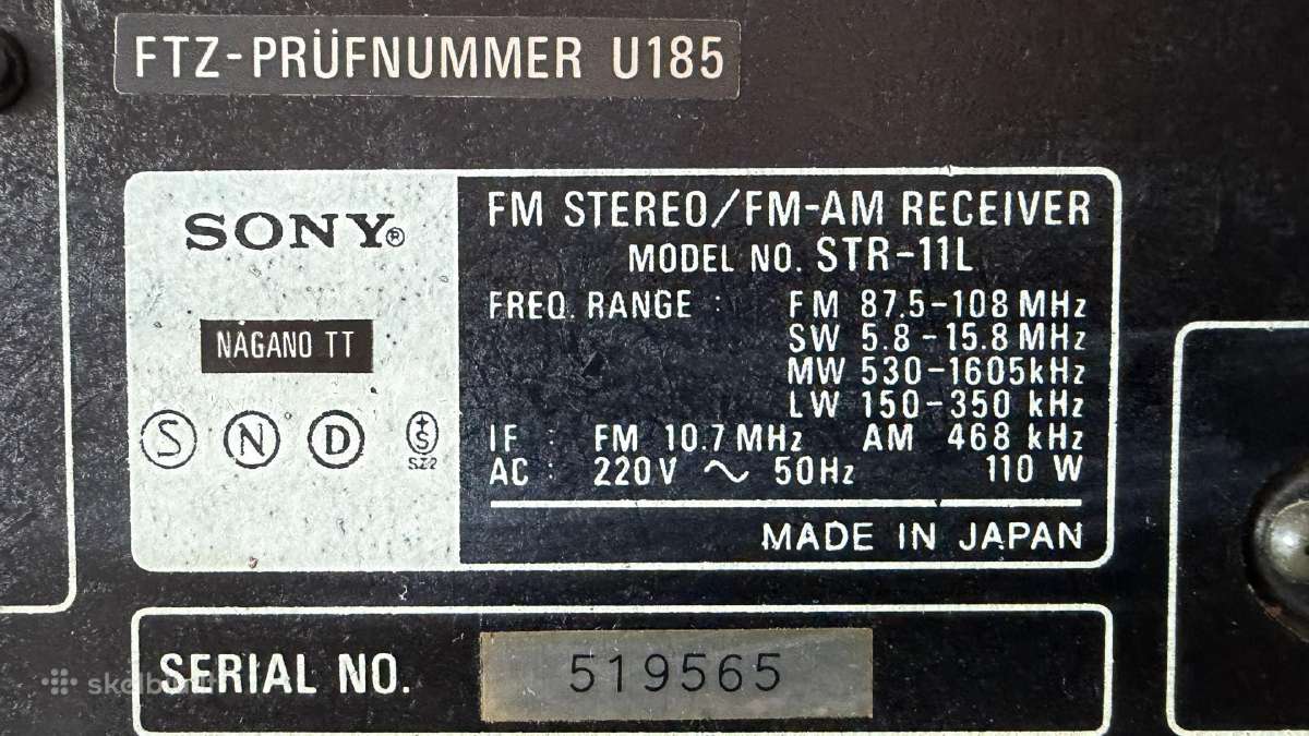 Akai Aa1050; Dux(philips):sony str-11l - nuotraukos Nr. 19