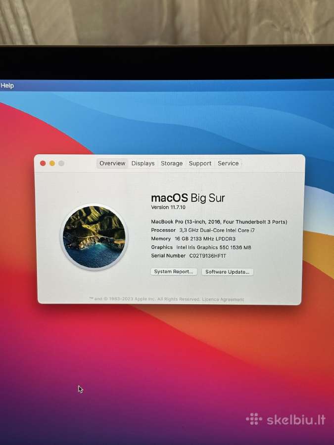 MacBook Pro 13 i7 / 16gb / 512gb - nuotraukos Nr. 5