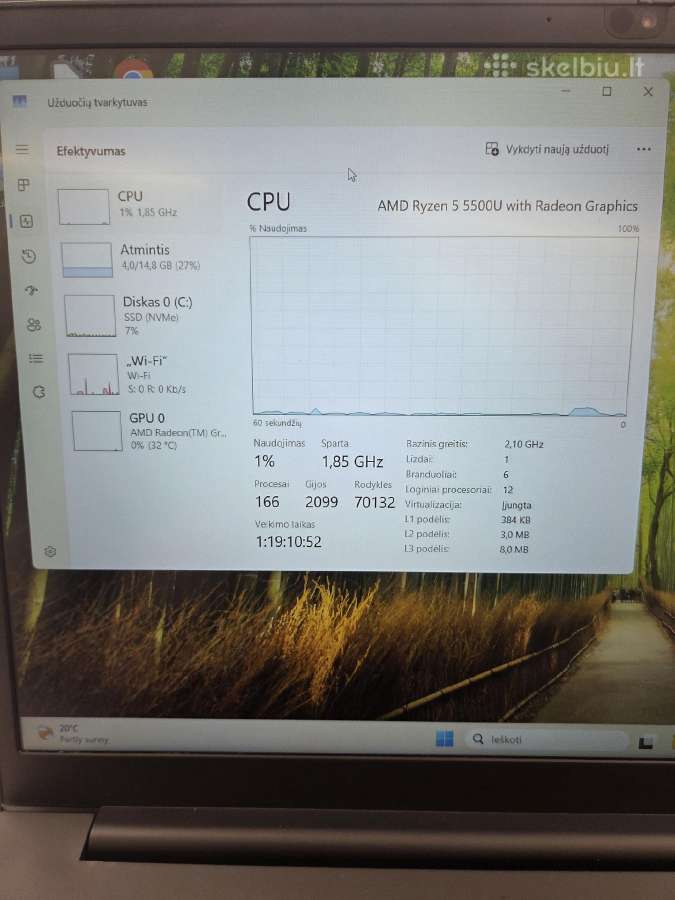Lenovo Thinkpad E15 Gen 3 Ryzen 5/16gb/256gb - nuotraukos Nr. 9