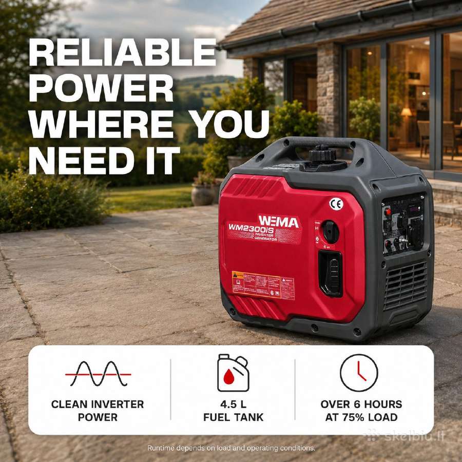 Inverterinis generatorius Weima Wm2300is 440eur! - nuotraukos Nr. 4