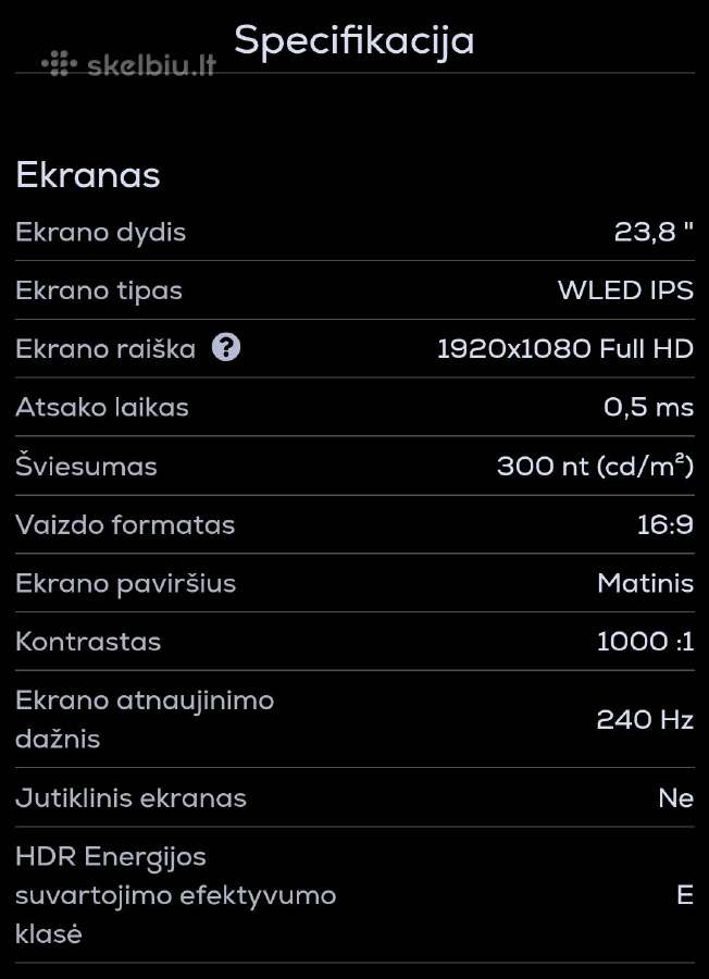 Lenovo Legion 24-10 monitorius - nuotraukos Nr. 6