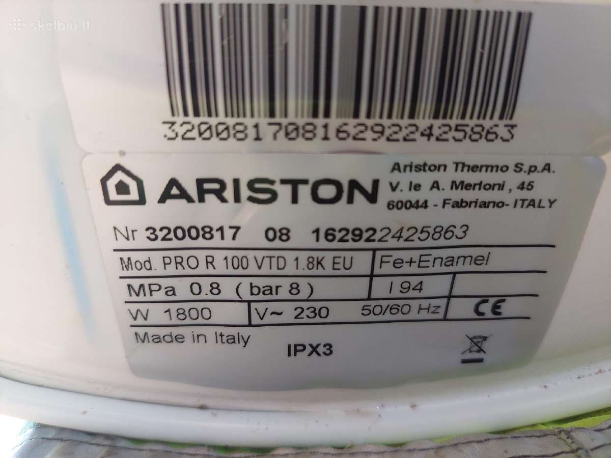 Kombinuotas vandens šildytuvas Ariston - nuotraukos Nr. 6