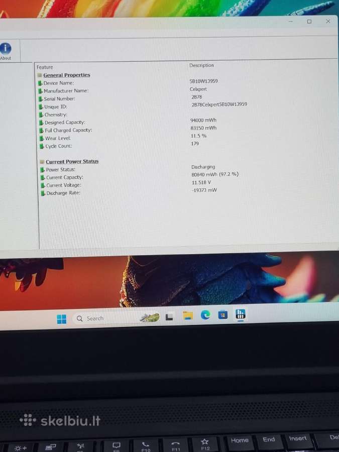 Lenovo Thinkpad T15g Gen2 i7 Rtx 3070 - nuotraukos Nr. 9