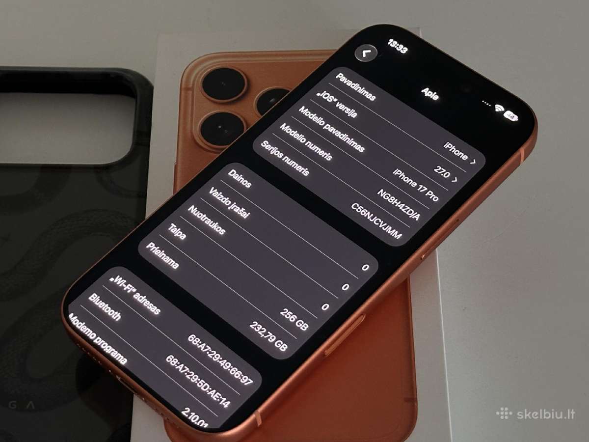 Parduodu iPhone 17 Pro Cosmic Orange 256gb - nuotraukos Nr. 3