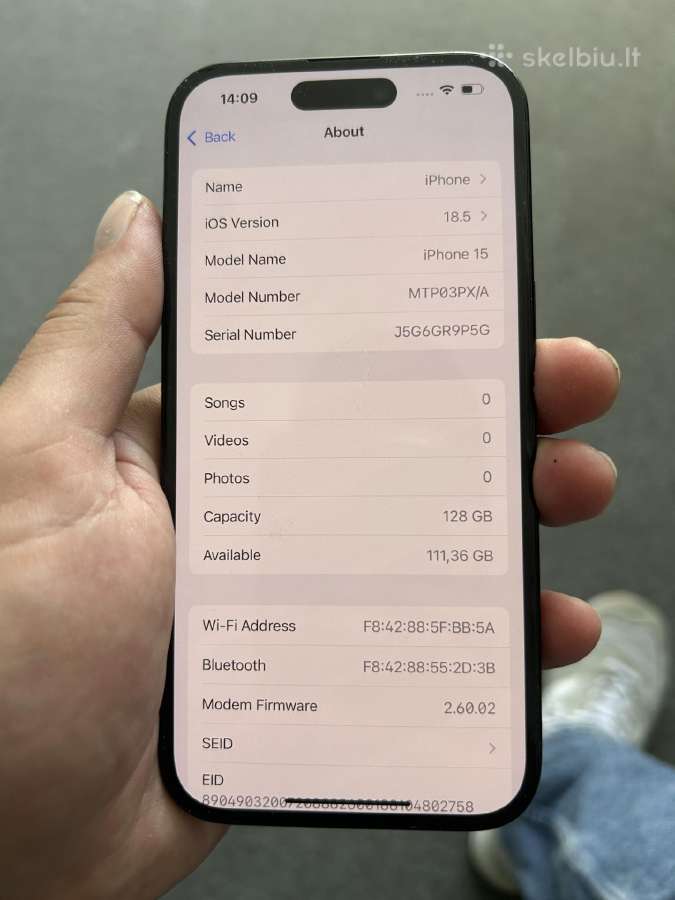 iPhone 15 black 128gb 99proc batery life - nuotraukos Nr. 3