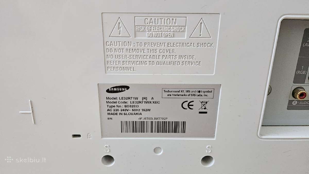 Televizorius Samsung Le32r71w baltas - nuotraukos Nr. 3