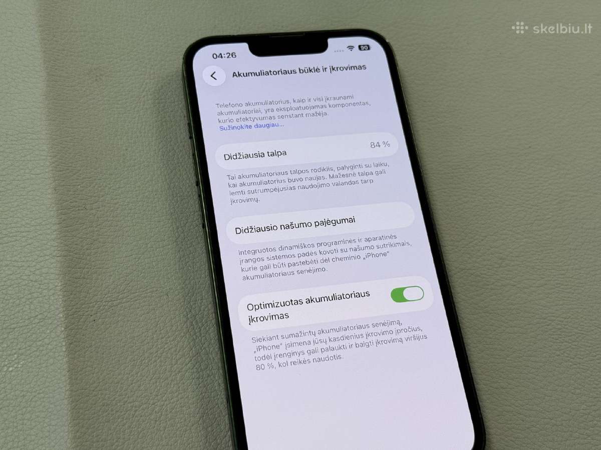 iPhone 13 128gb su 84 baterija - nuotraukos Nr. 9