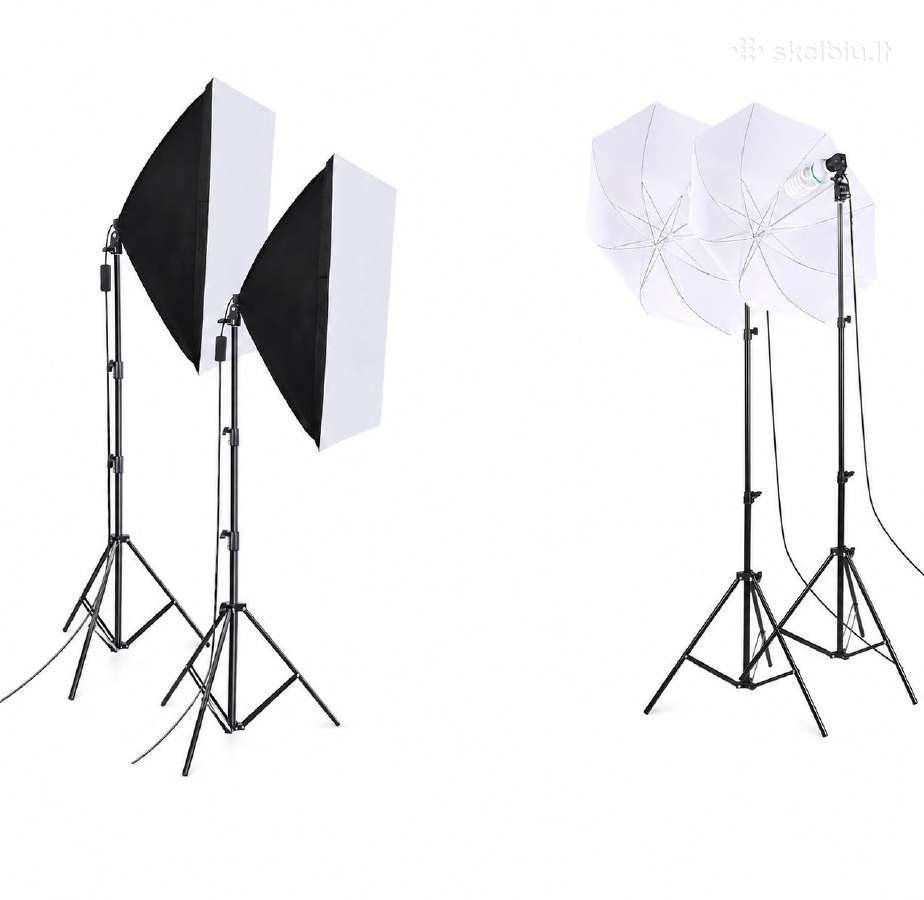 Softbox apšvietimo komplektas ir fono laikymo sist - nuotraukos Nr. 2