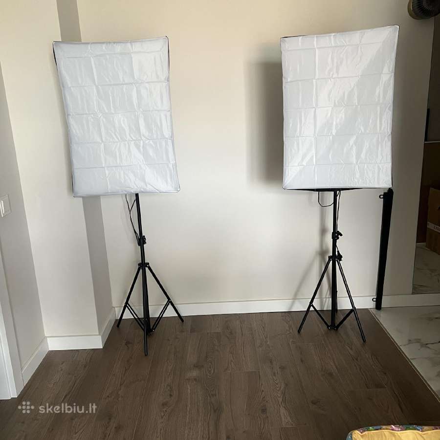 Softbox apšvietimo komplektas ir fono laikymo sist - nuotraukos Nr. 3