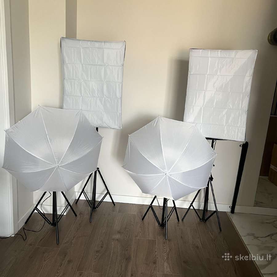 Softbox apšvietimo komplektas ir fono laikymo sist - nuotraukos Nr. 4