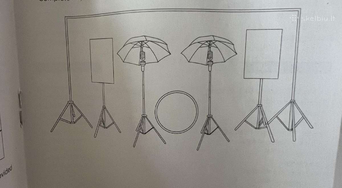 Softbox apšvietimo komplektas ir fono laikymo sist - nuotraukos Nr. 12