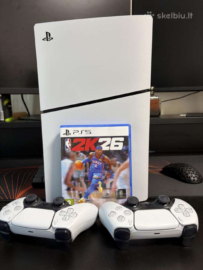 **Ps5 Slim Disc 1tb + 2 pulteliai + Nba 2k26 - nuotraukos Nr. 2