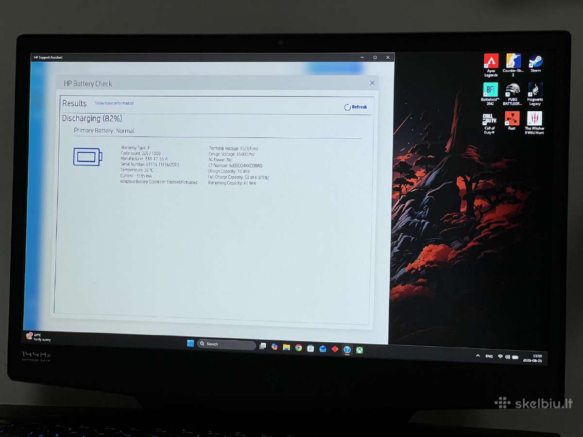Parduodamas Hp Omen 17 su Gtx 1660ti, I5-9k, 144hz - nuotraukos Nr. 9