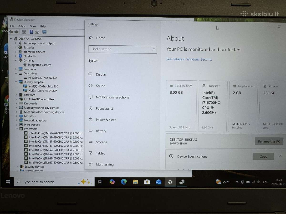 Lenovo Thinkpad T460p - nuotraukos Nr. 4