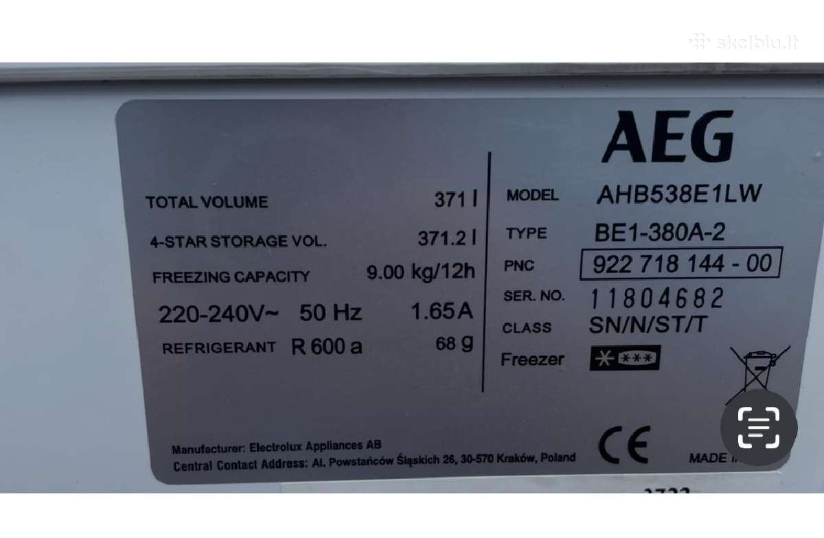 Šaldymo dėžė Aeg - nuotraukos Nr. 5