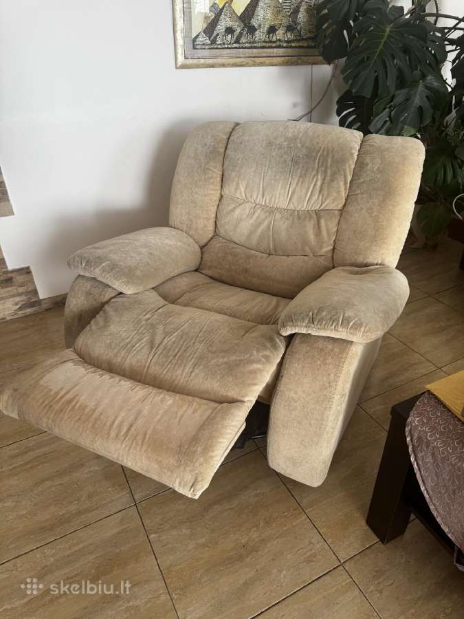 Minkštų baldų komplektas - sofa + 2 reglaineriai - nuotraukos Nr. 5