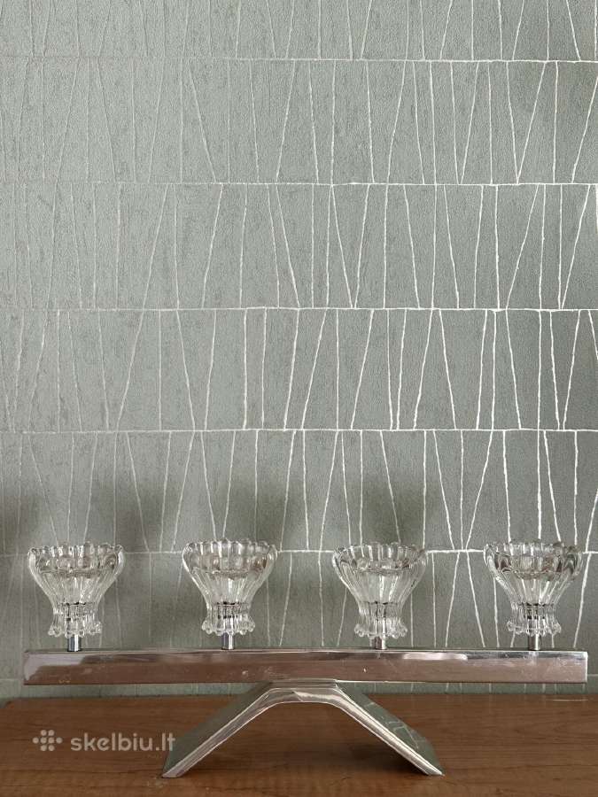 Vintažinė žvakidė- stiklas ir metalas / Modernist - nuotraukos Nr. 4