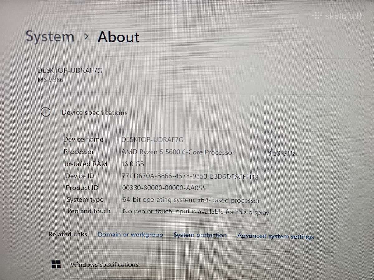Pilnas Gaming Setup, Ryzen 5 5600, 16 GB RAM - nuotraukos Nr. 9