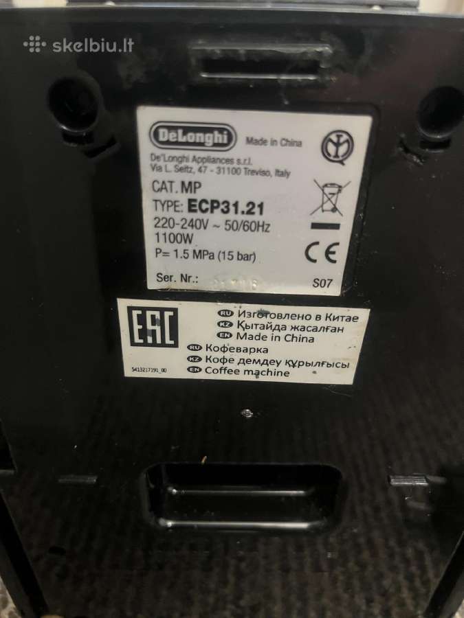 Kavos aparatas Delonghi Ecp 31.21 - nuotraukos Nr. 2