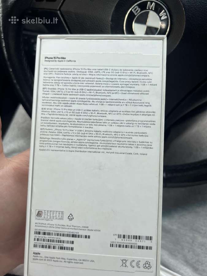 Parduodu iPhone 15 Pro Max 256gb blue titanium - nuotraukos Nr. 2