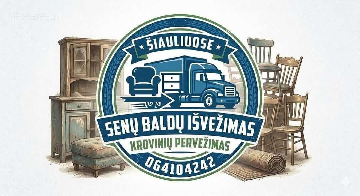 Krovinių pervežimas Senų baldų išvežimas,Šiauliai - nuotraukos Nr. 2
