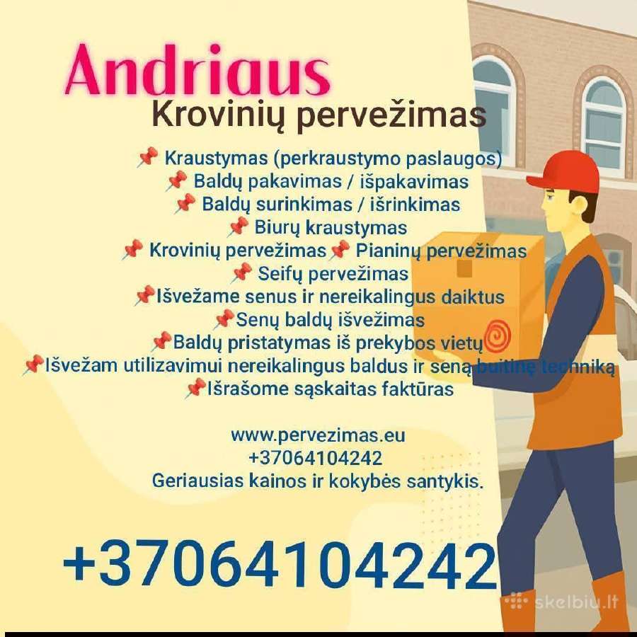 Krovinių pervežimas Senų baldų išvežimas,Šiauliai - nuotraukos Nr. 2