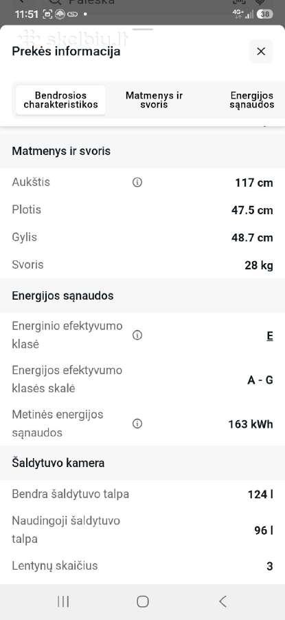 Parduodu nedidelį šaldytuvą su šaldikliu. - nuotraukos Nr. 3