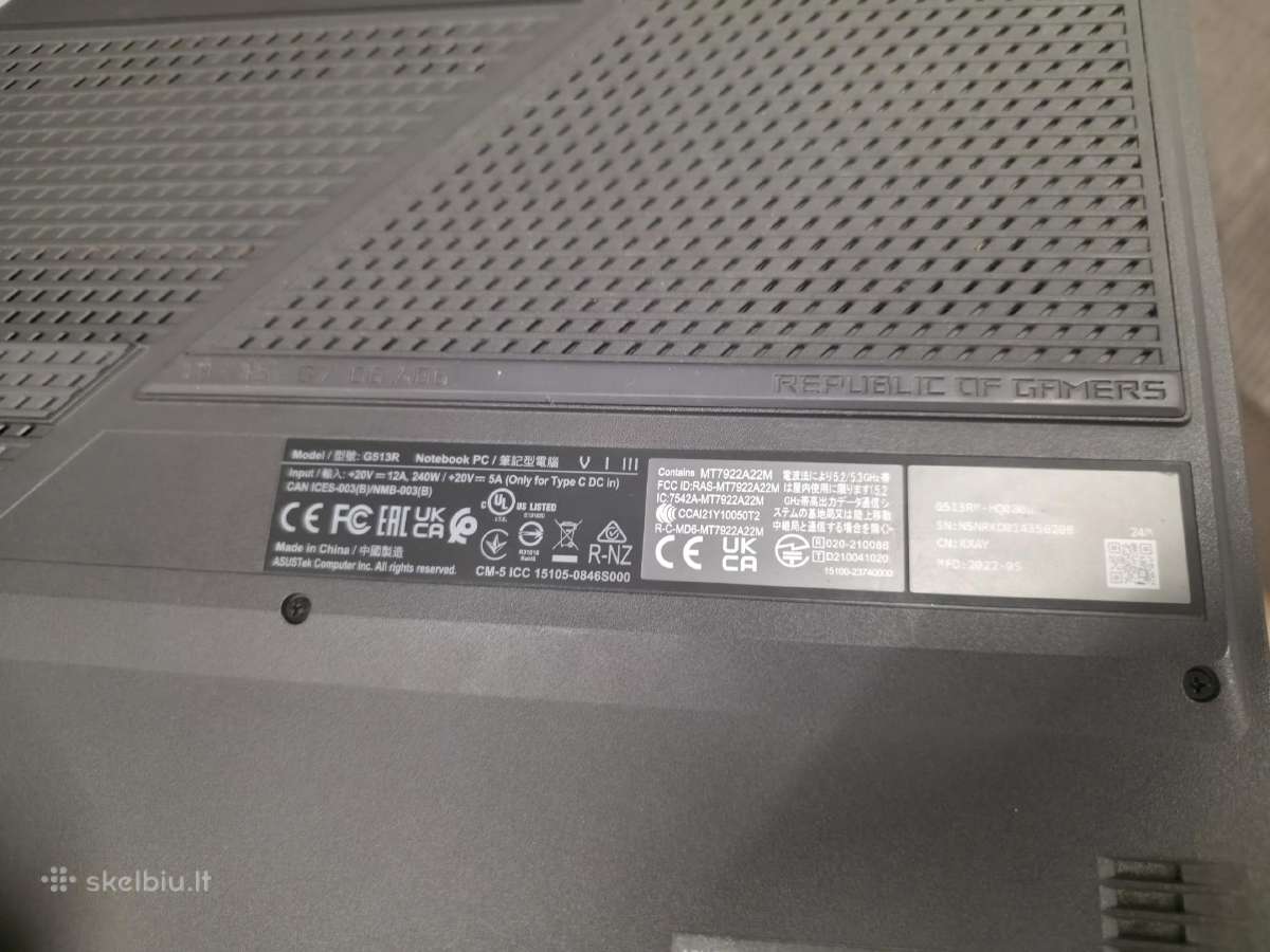 Asus Rog Strix G513r - nuotraukos Nr. 14