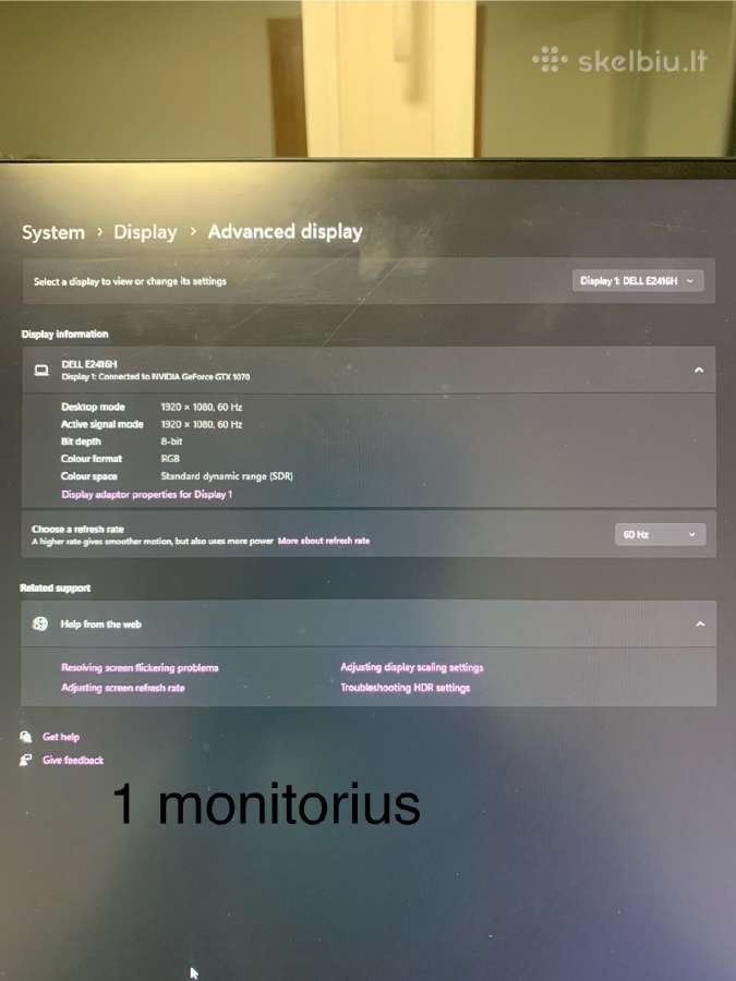 Monitoriai Dell 60hz. 1920x1080 ir 2560x1440 - nuotraukos Nr. 11