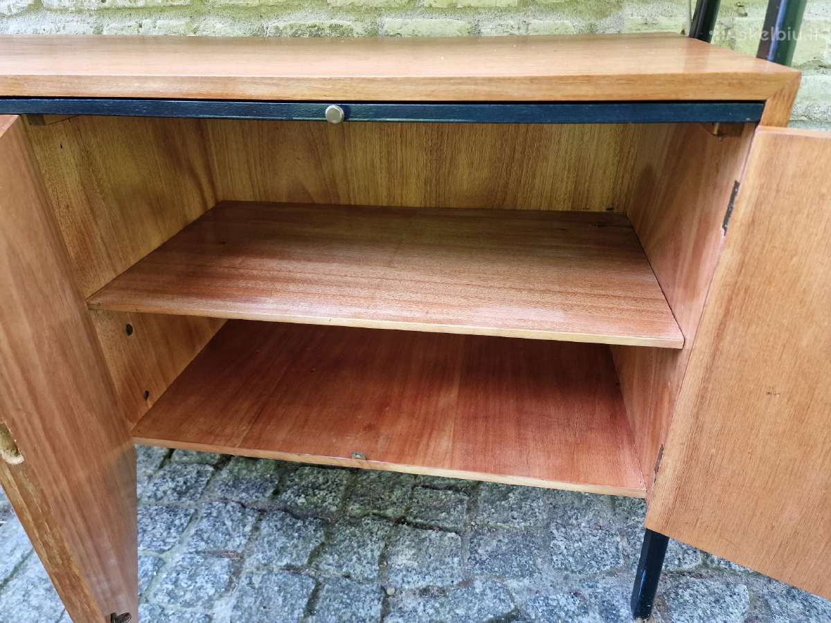 Vintažinė mid century knygų lentyna su darbo vieta - nuotraukos Nr. 6