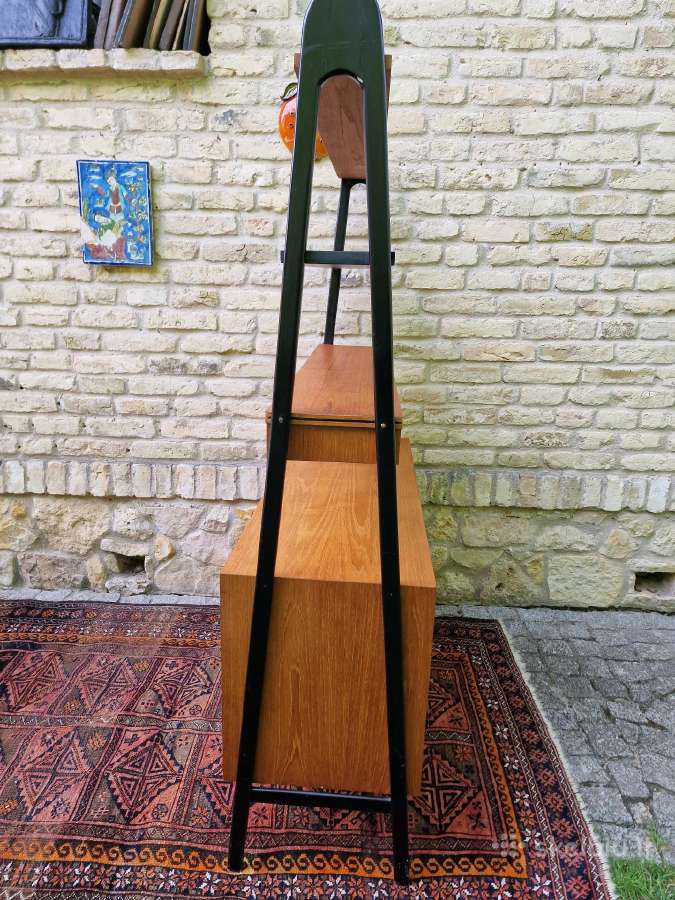 Vintažinė mid century knygų lentyna su darbo vieta - nuotraukos Nr. 20