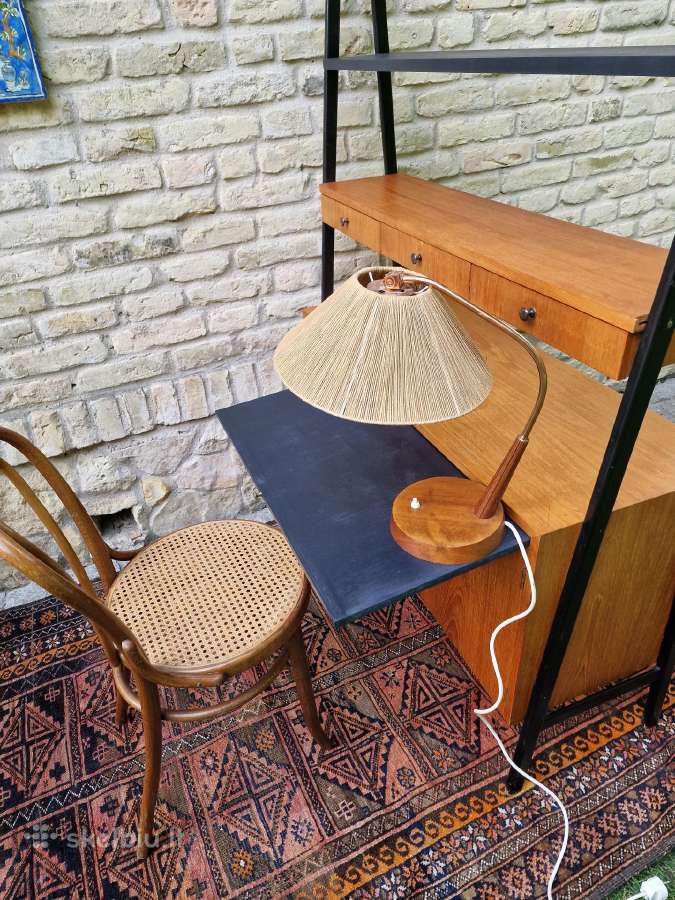 Vintažinė mid century knygų lentyna su darbo vieta - nuotraukos Nr. 23