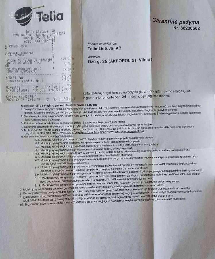 iPhone 13 128gb - kaip naujas - nuotraukos Nr. 8