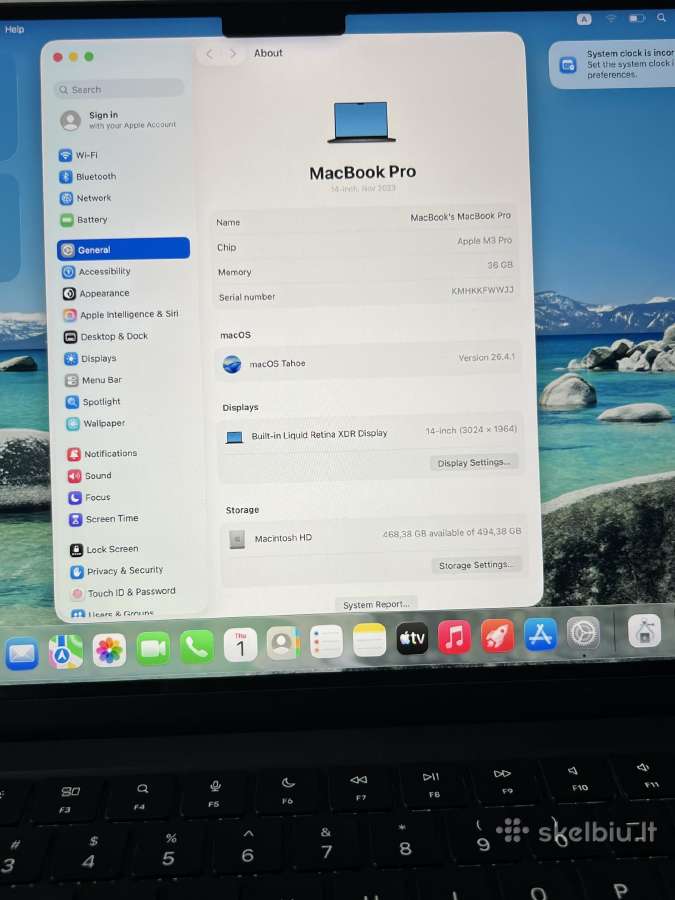 MacBook Pro 14-inch m3 36 512 - nuotraukos Nr. 8