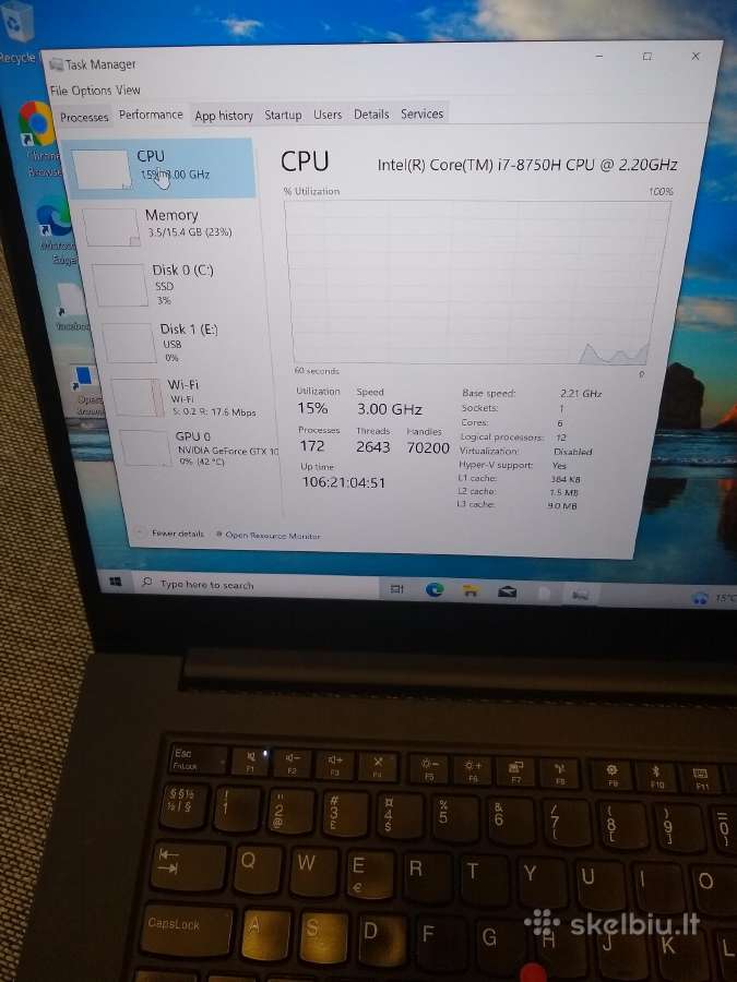 X1 extreme 15" 4k touch/i7/500/gtx - nuotraukos Nr. 6