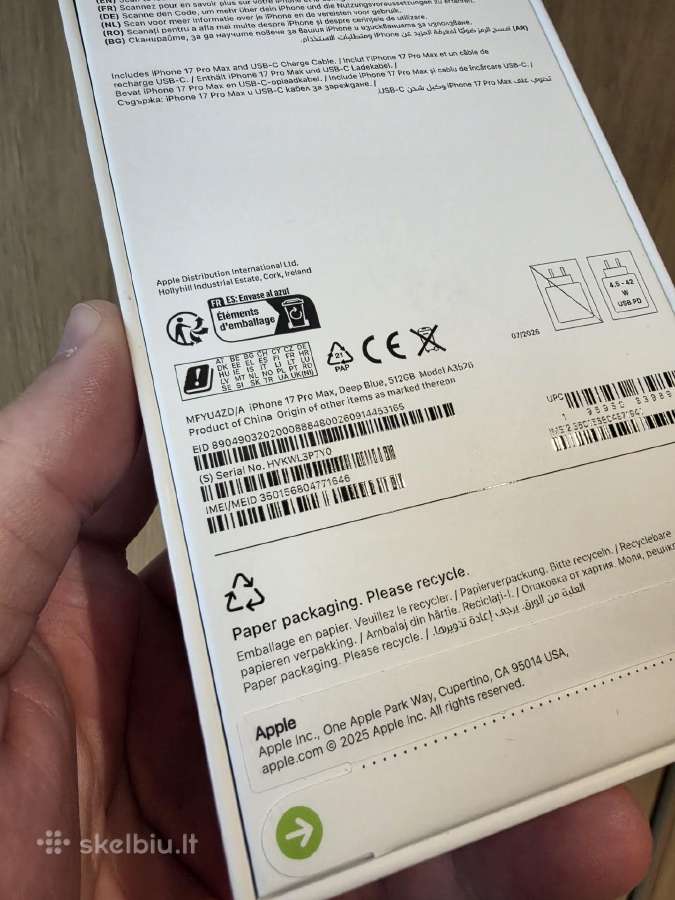 Naujas! Apple iPhone 17 Pro Max, 512gb (Blue) - nuotraukos Nr. 3