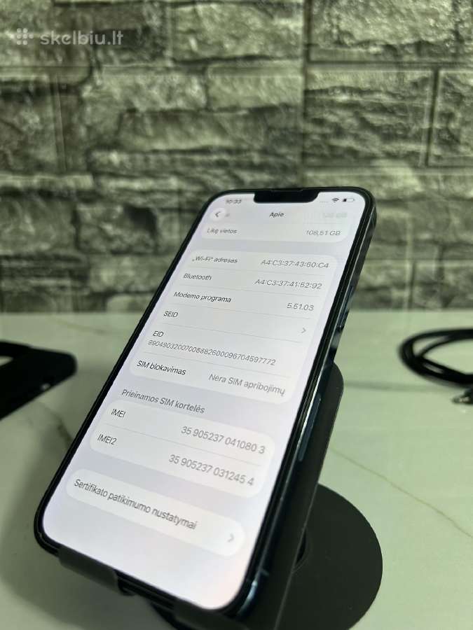 iPhone 13 Pro 128gb 80% Light Blue - nuotraukos Nr. 9