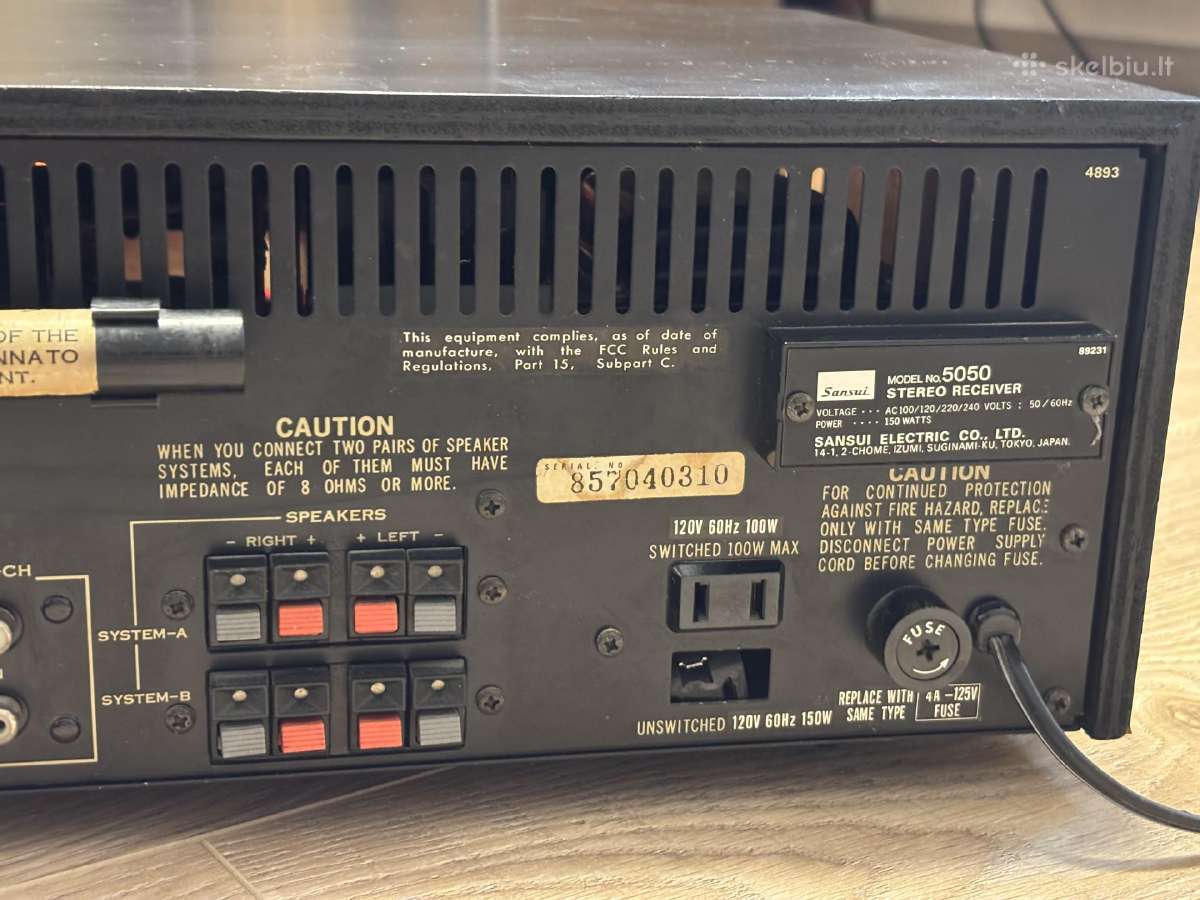 Vintažinis Sansui 5050 imtuvas - nuotraukos Nr. 5
