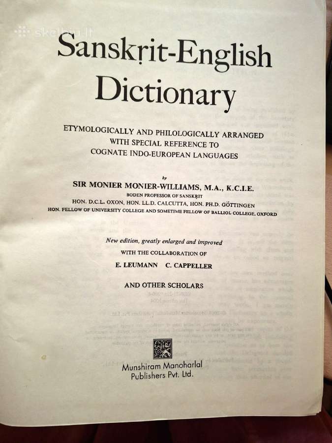 Sanskrit-english Dictionary - nuotraukos Nr. 2
