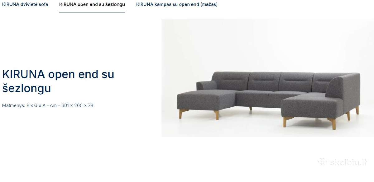 Kiruna sofa U formos - nuotraukos Nr. 5