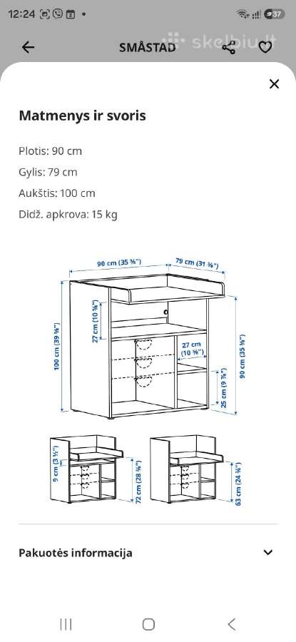 Vystymo stalas Ikea Smastad - nuotraukos Nr. 4